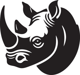 black and white rhino head