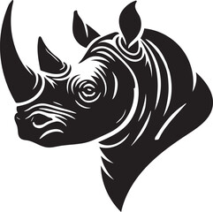 Obraz premium black and white rhino head