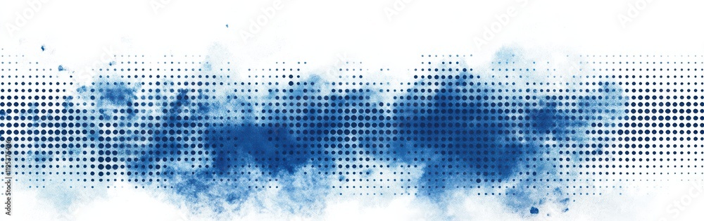 Aufkleber Halftone design with ocean blue gradient blending into soft tones for creative projects and backgrounds