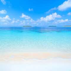 Obraz premium Tropical Beach Photo: Azure Waters and White Sand
