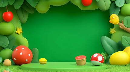 Green 3D Cartoon Background