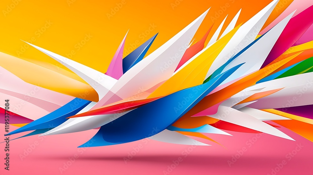 Aufkleber vibrant abstract background with dynamic colorful shapes and energetic composition