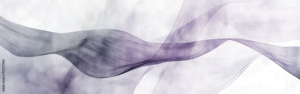 Poster Delicate abstract pencil strokes create an ethereal interplay of translucent waves and subtle hues