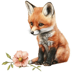 Red Fox Clipart Vector Illustration, Wildlife Art Design