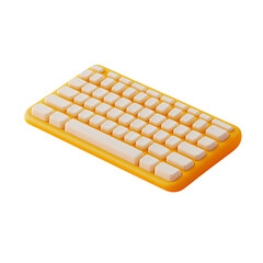 Cute Yellow Keyboard: A 3D Render of a Compact and Colorful Keyboard