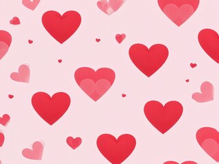 Colorful hearts pattern on light pink background celebrating love and friendship in a cheerful design suitable for various occasions. Valentine’s Day, date, engagement, love, wedding, background