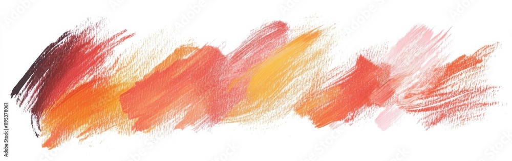 Poster Vibrant abstract pencil strokes composition showcasing dynamic movement and color interplay across a white background