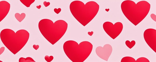 Colorful hearts pattern on a pink background creates a vibrant and joyful atmosphere for celebrations and special occasions. Valentine’s Day, date, engagement, love, wedding, background