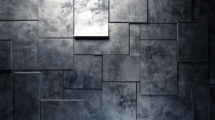 Dark Gray Geometric Tiles Wall Design