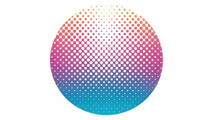 Abstract Circular Halftone Pattern with Gradient Color Transition