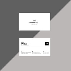 Minimalistic White Background Horizontal Business 
Card .