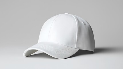 White Baseball Cap Mockup with Subtle Textured Design