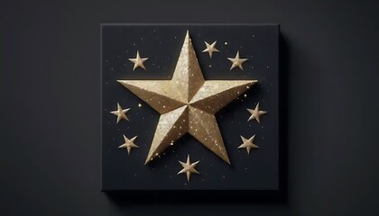 Gold Star Gift Box Design With Smaller Stars