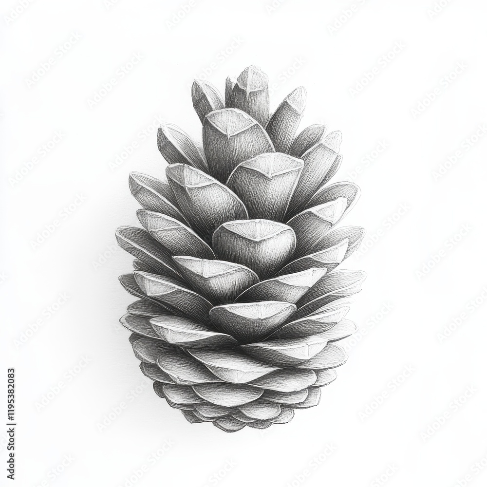 Poster pinecone with detailed overlapping scales captured in natural light