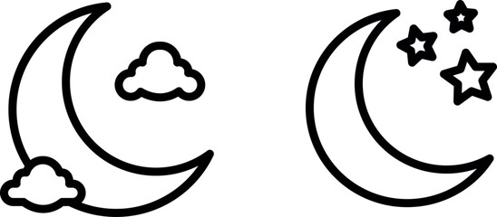 "Moon Icon Representing Night, Lunar Phases, and Astronomy for Celestial Themes, Sleep, and Nocturnal Imagery"