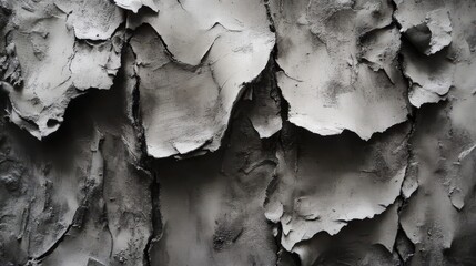 Monochrome Abstract Texture of Cracked Paint, with Dramatic Shadows and Detail