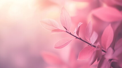 Obraz premium Delicate Pink Leaves in Soft Light: Nature's Embrace