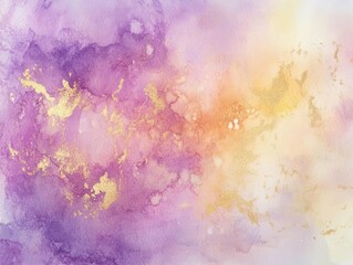 Obraz premium title dreamy watercolor abstract background with flowing soft pastel colors and delicate gold foil accents in ethereal gradient design