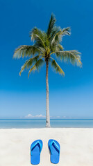 Tropical Beach Scene Illustration