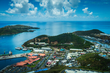Obraz premium Aerieal View of St. Thomas, US Virgin Islands