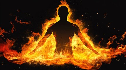 Fiery Silhouette: Embodiment of Passion and Power