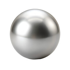 Sliver ball isolated on transparent background