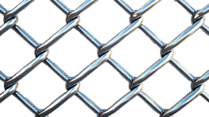 Chain link fence isolated on white background. Suitable for marketing or business purposes. PNG file