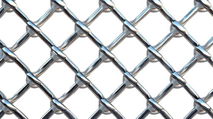 Chain link fence isolated on white background. Suitable for marketing or business purposes. PNG file