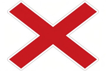 Obraz premium A Red Cross Symbol with a White Border on a White Background for Graphic Design Projects