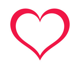 Red heart outline icon. Vector illustration.