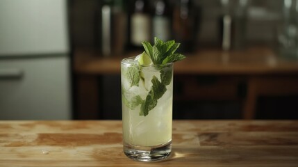 Refreshing mojito cocktail made with freshly squeezed lime and mint, perfect for warm summer days or festive gatherings