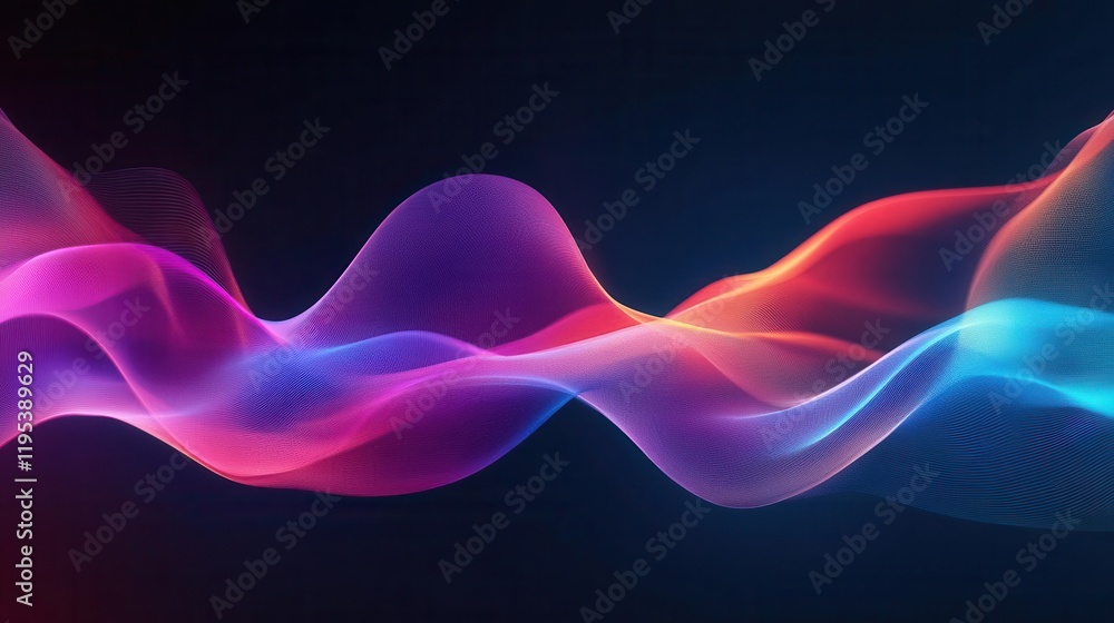 Poster vibrant, swirling abstract waves of color blend seamlessly, creating a dynamic background that evoke