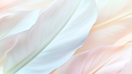 Soft pastel leaves create serene and calming background with gentle hues