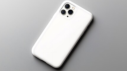 White Smartphone Case on Grey Background
