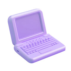 Lavender Laptop: A 3D Render of a Cute Purple Notebook