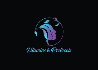 Women face and wellness logo