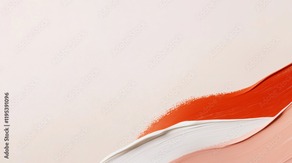 Aufkleber abstract paint strokes in warm tones on light background create soothing effect