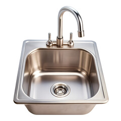 Silver sink isolated on transparent background