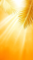 Golden Palm Leaves Abstract Background Illustration