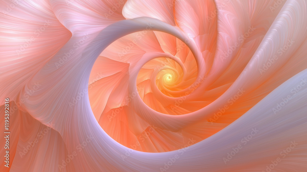 Aufkleber mesmerizing spiral pattern in soft pastel colors creates calming effect. smooth curves and gentle hues evoke sense of tranquility and beauty