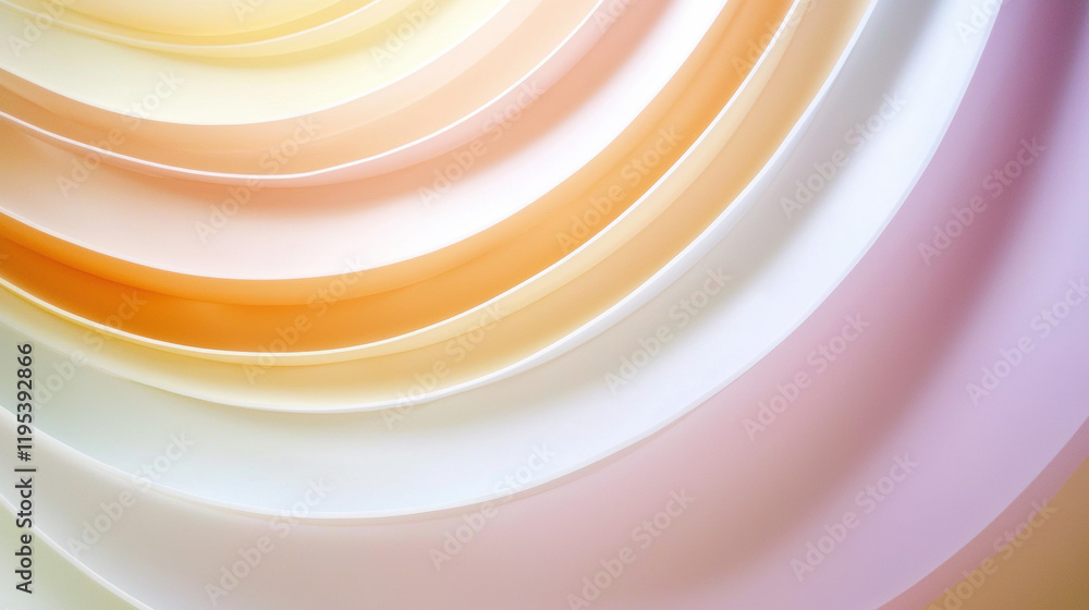 Poster Soft pastel waves create serene and calming background with gentle gradients