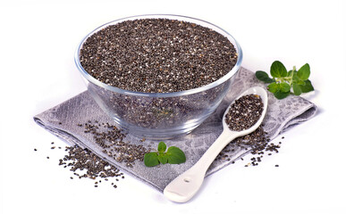 Szałwia hiszpańska w szklanej przeźroczystej miseczce z białą łyżeczką