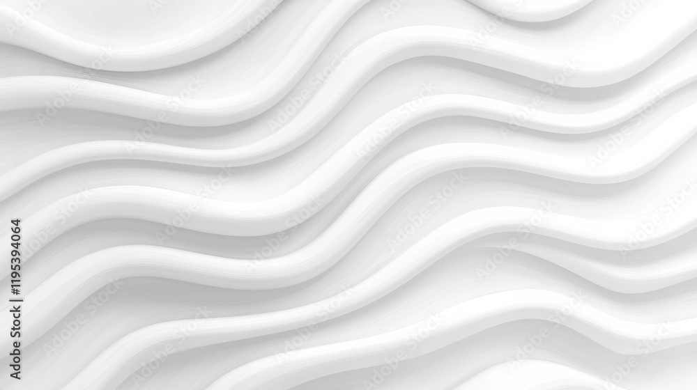 Poster Smooth white waves create modern, elegant background texture for design