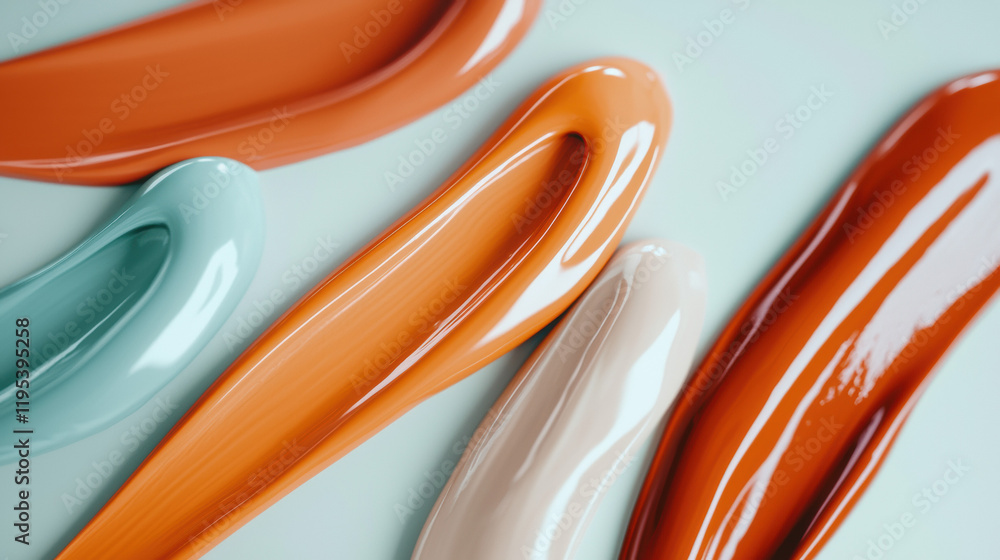 Poster colorful paint strokes in various shades on light background create vibrant artistic display