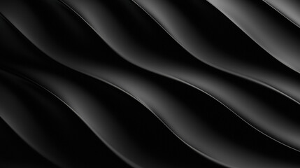 Fototapeta premium Sleek black waves create smooth, modern texture, perfect for backgrounds