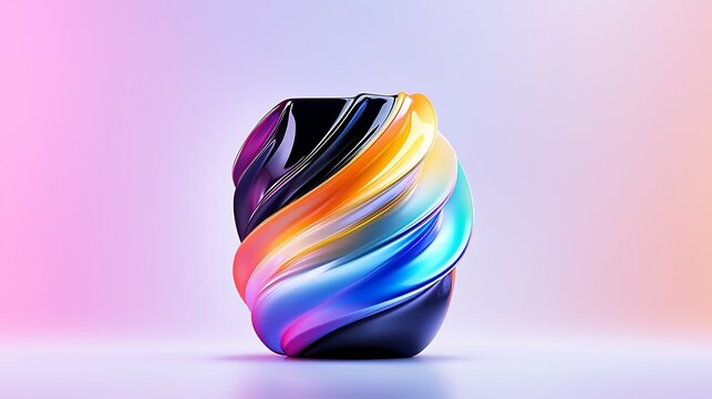 Abstract Colorful Swirl Sculpture
