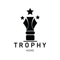 Champions trophy for winner award logo design inspiration
