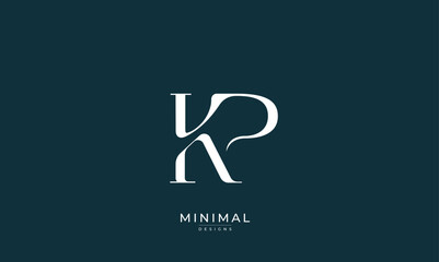 Alphabet letter icon logo KP