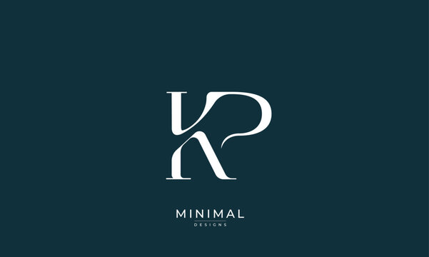 Alphabet letter icon logo KP
