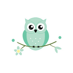 owl sitting on branch